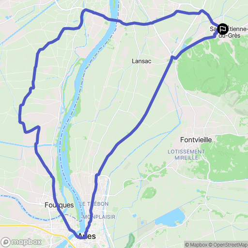 Saint-Étienne-du-Grès : carte du parcours de randonnée - France