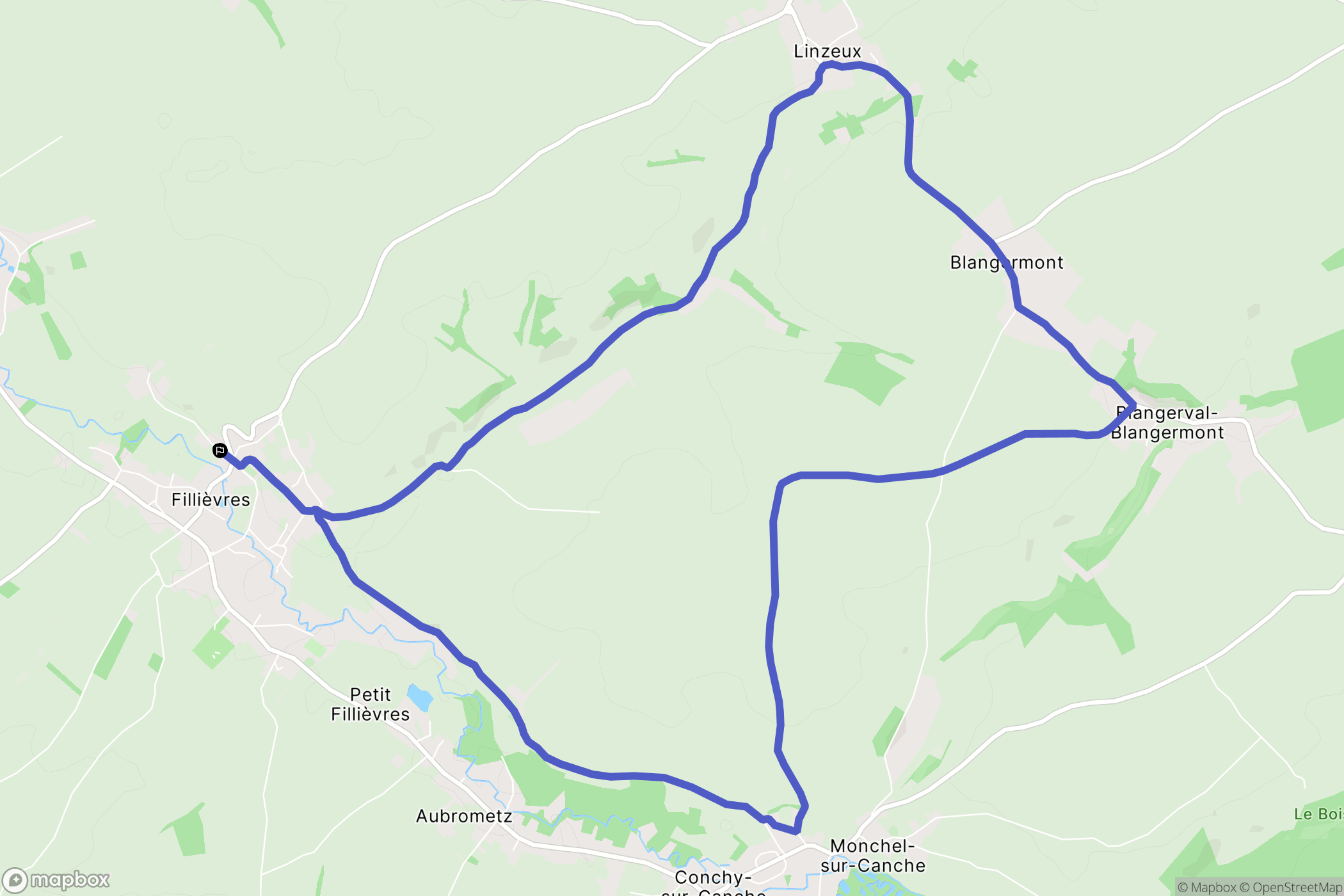 Fillièvres : carte du parcours de randonnée - France