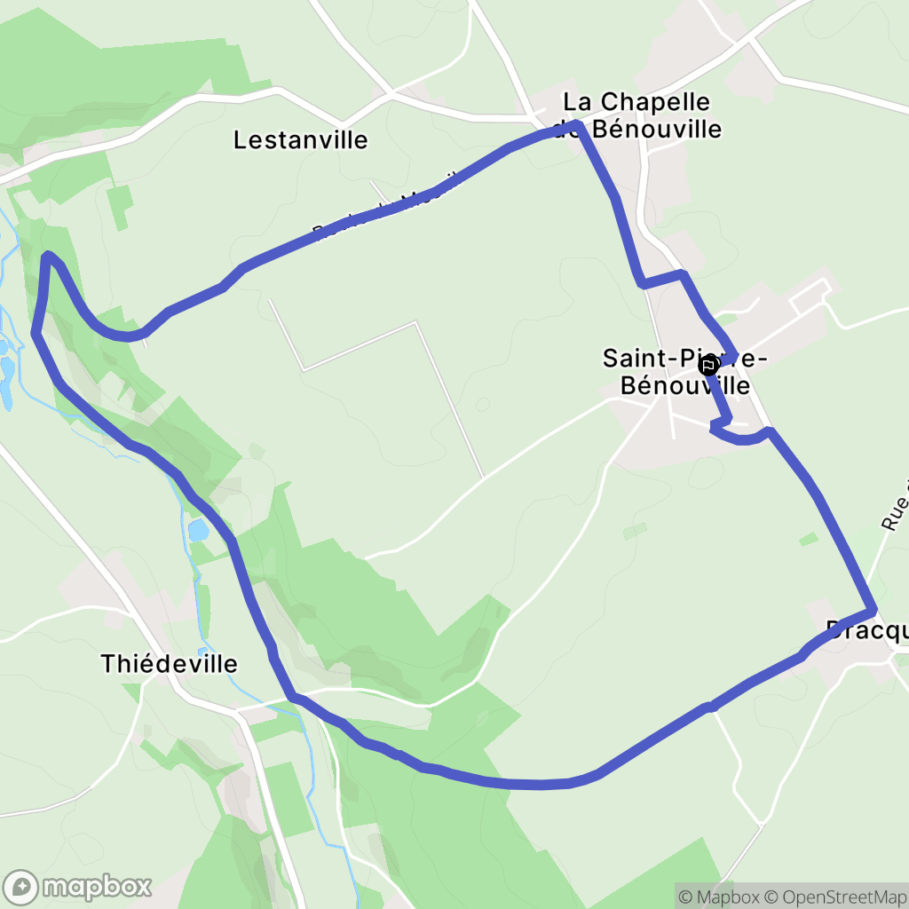 Saint-Pierre-Bénouville : carte du parcours de randonnée - France