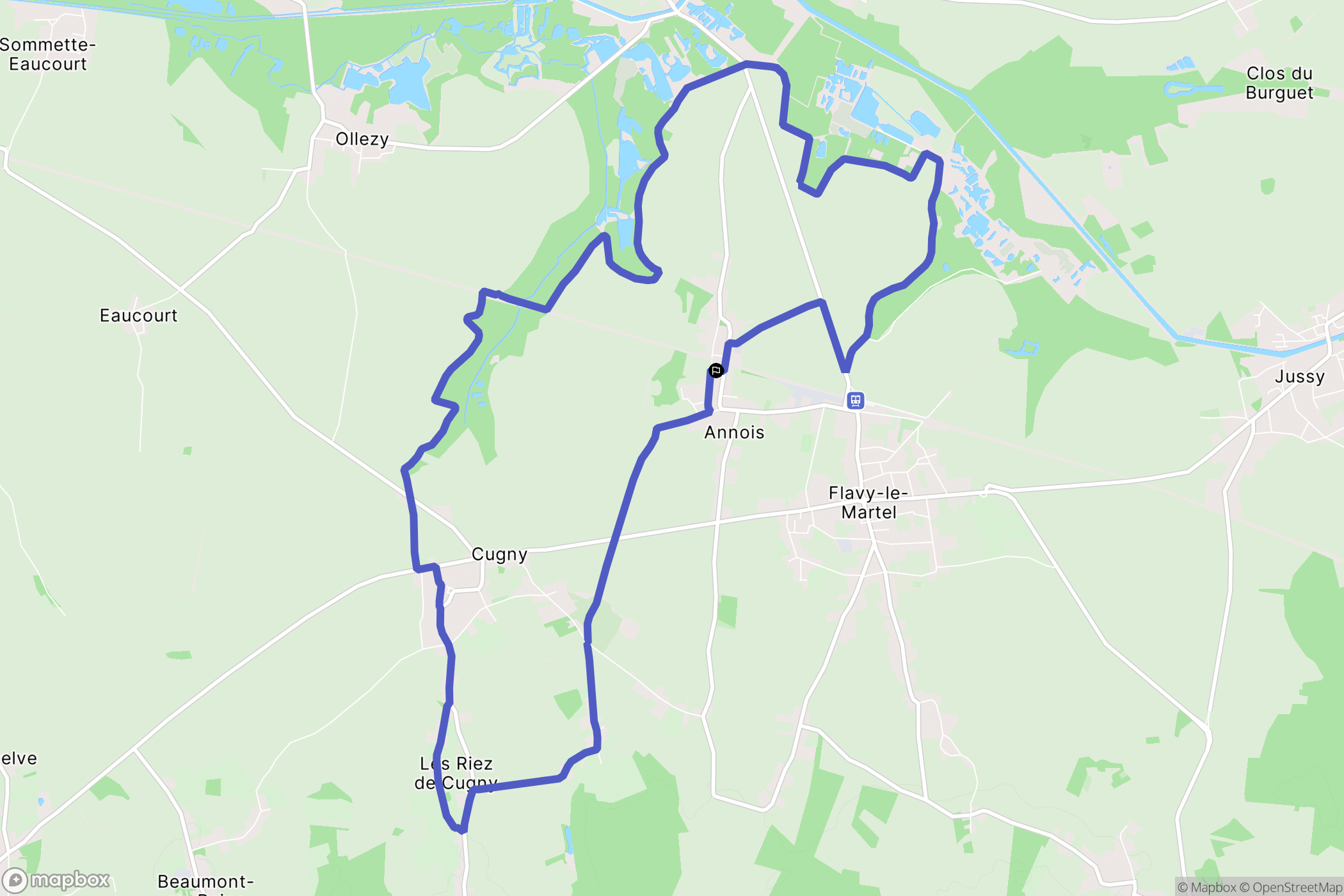 Annois : carte du parcours de randonnée - France