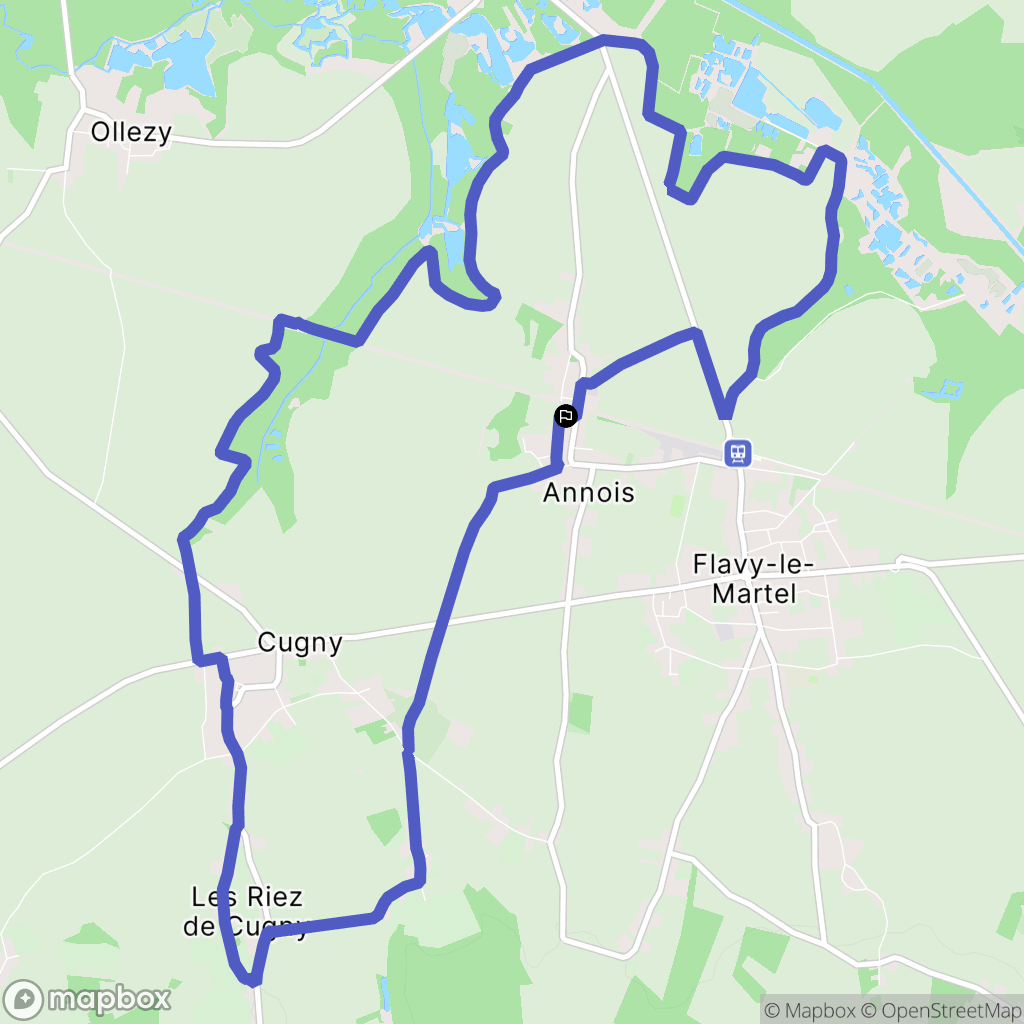 Annois : carte du parcours de randonnée - France