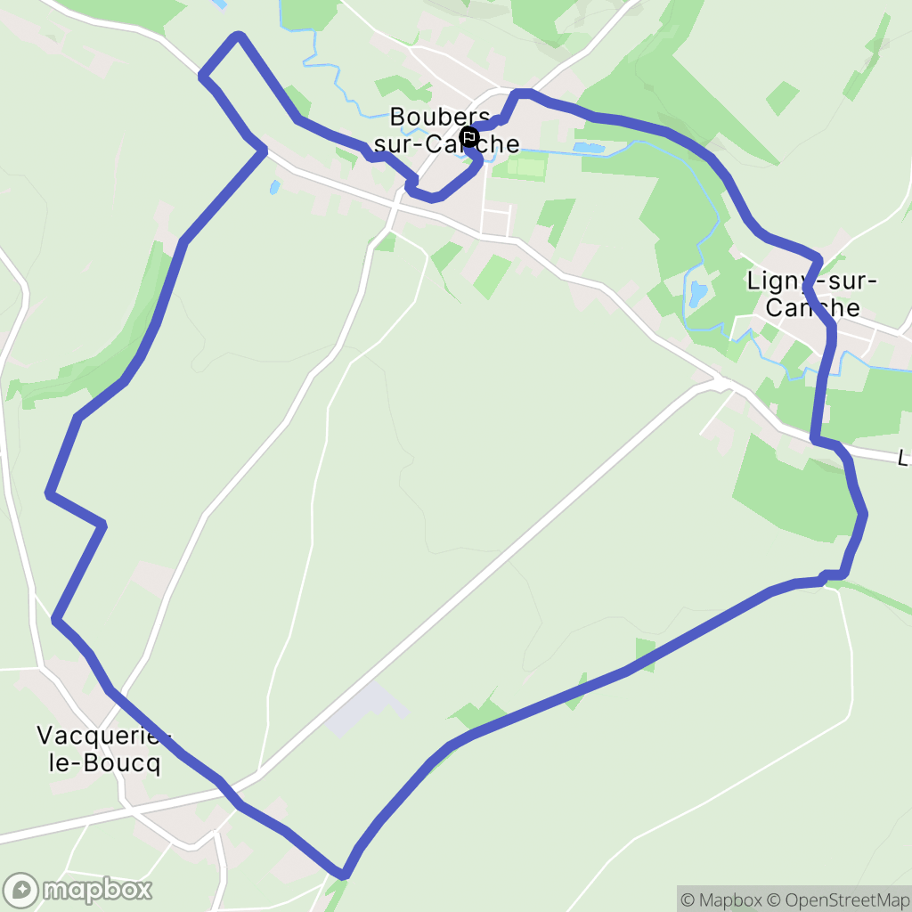 Boubers-sur-Canche : carte du parcours de randonnée - France