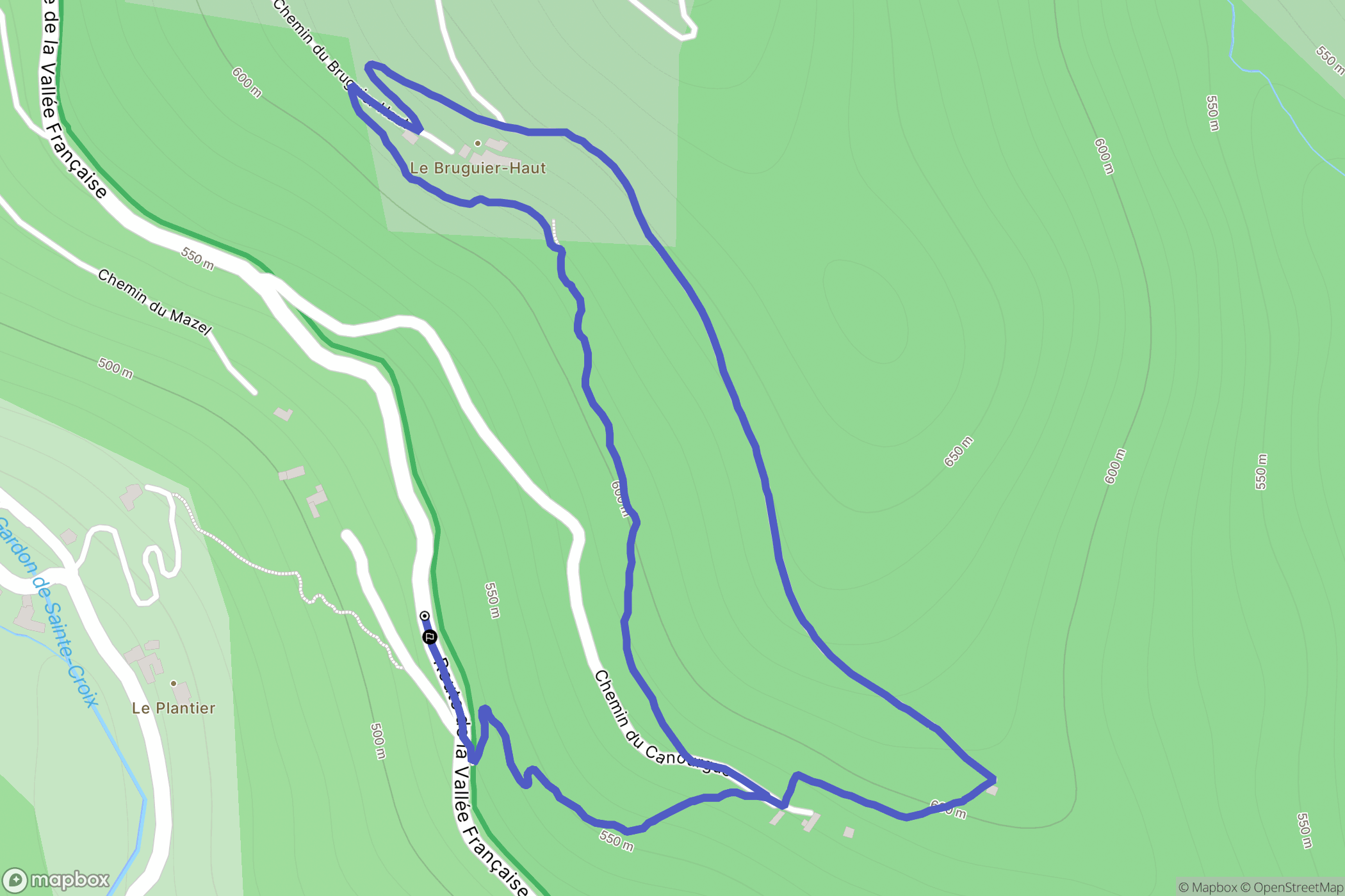 Molezon : carte du parcours de randonnée - France