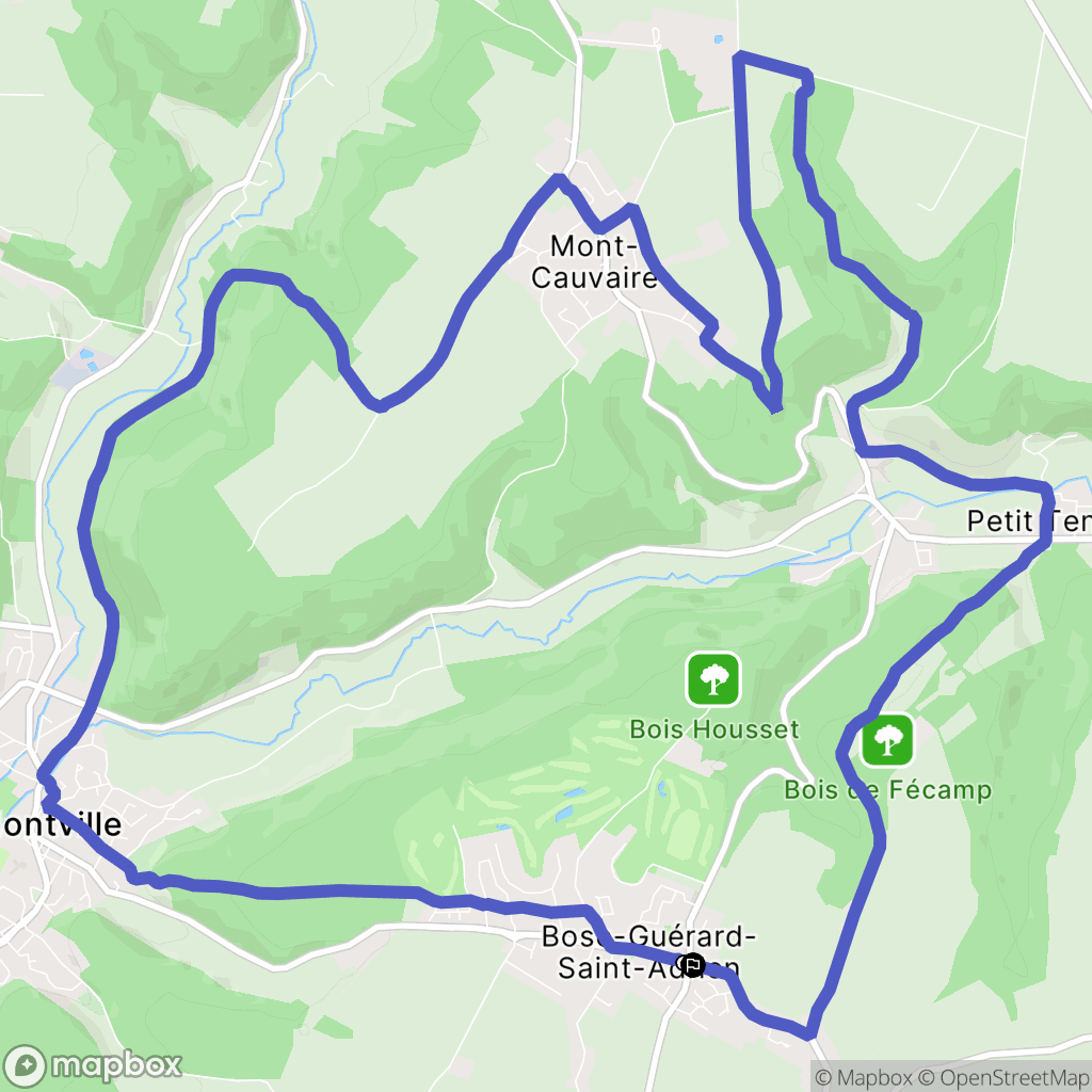Bosc-Guérard-Saint-Adrien : carte du parcours de randonnée - France