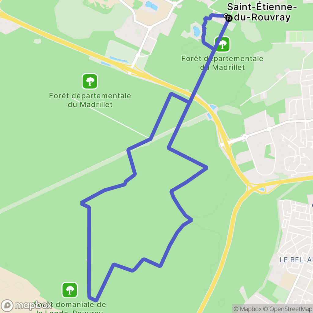 Saint-Etienne-du-Rouvray : carte du parcours de randonnée - France