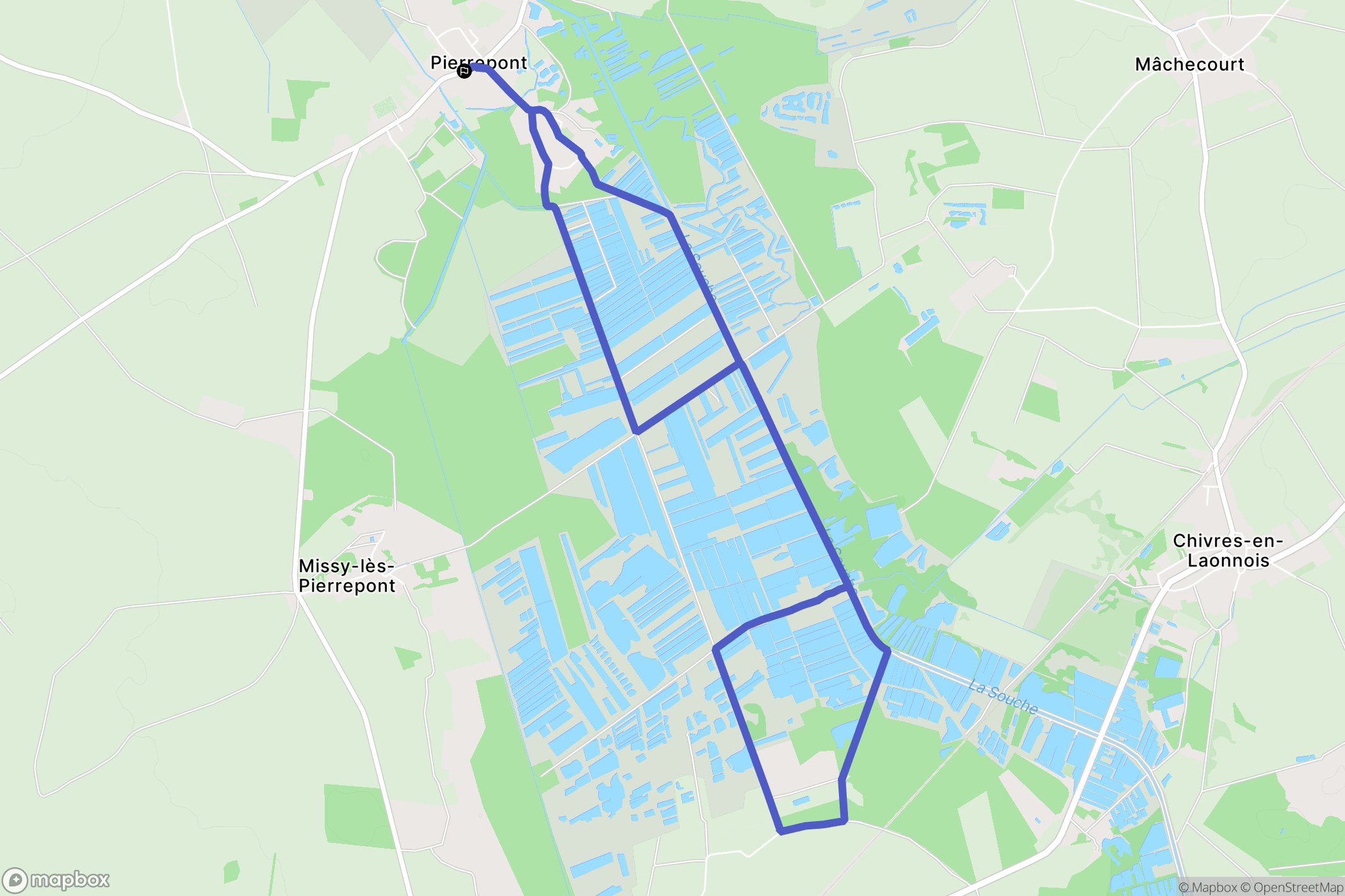 Pierrepont : carte du parcours de randonnée - France