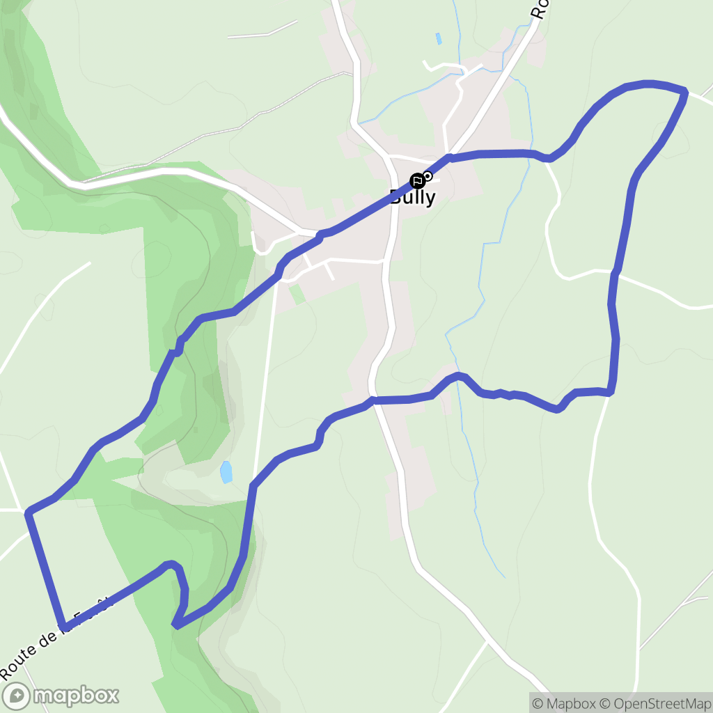 Bully : carte du parcours de randonnée - France