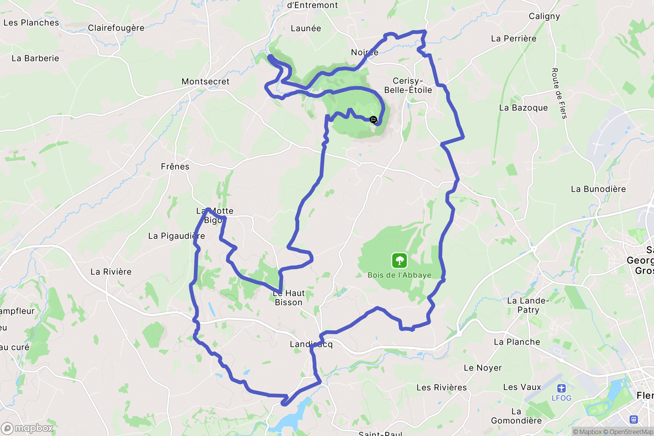 Cerisy Belle Etoile : carte du parcours de randonnée - France