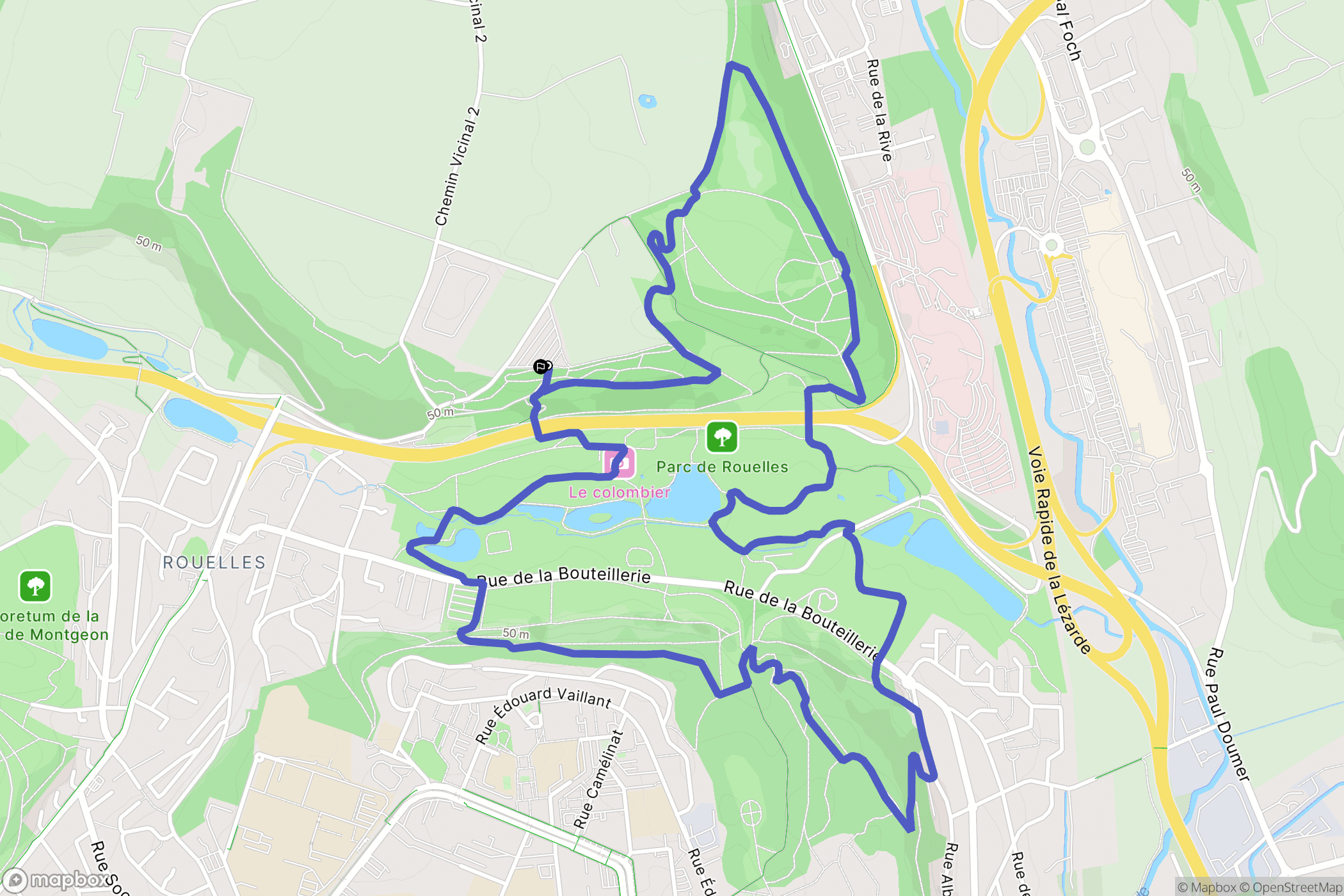 Le Havre : carte du parcours de randonnée - France