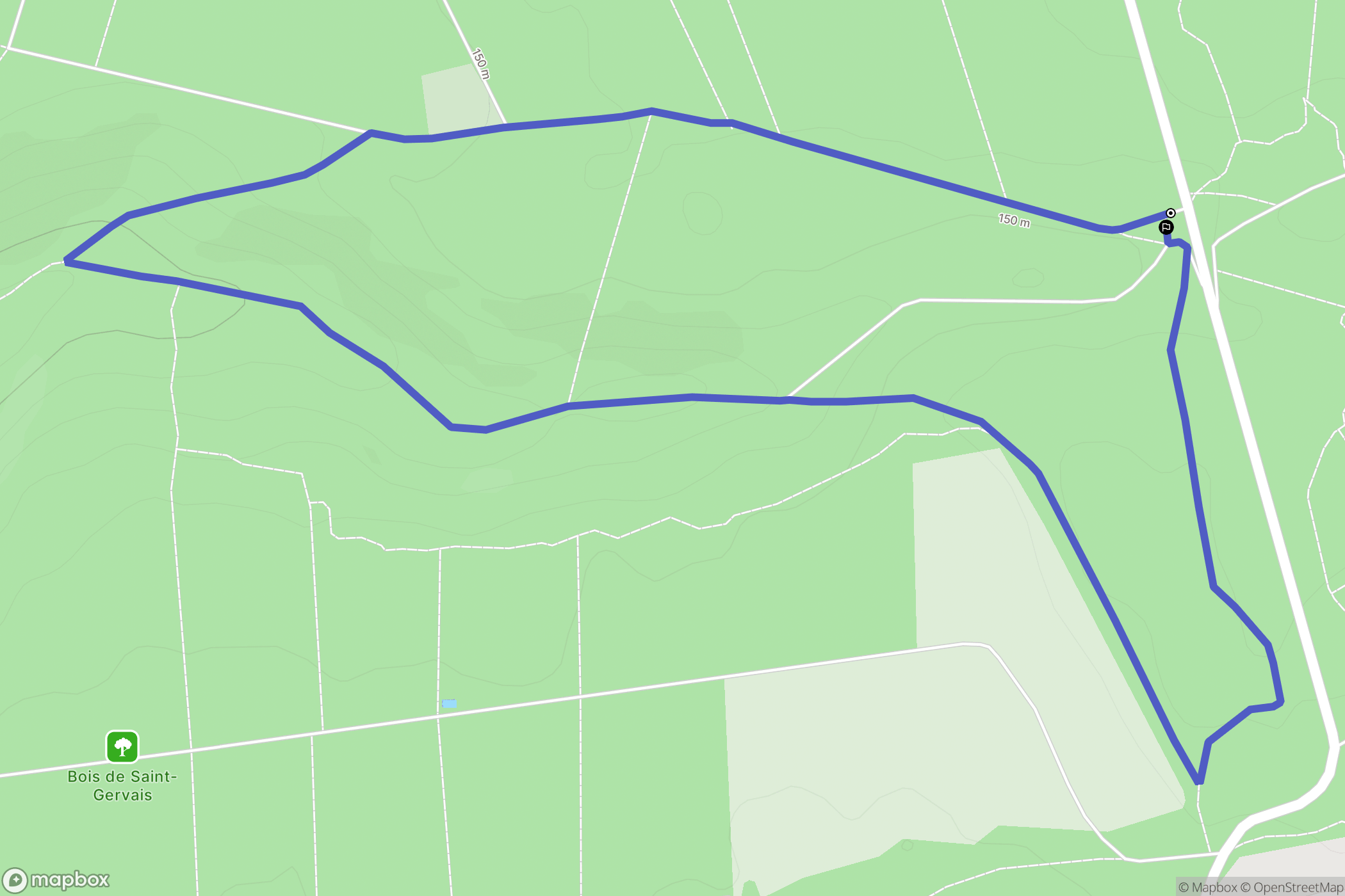 Houppeville : carte du parcours de randonnée - France