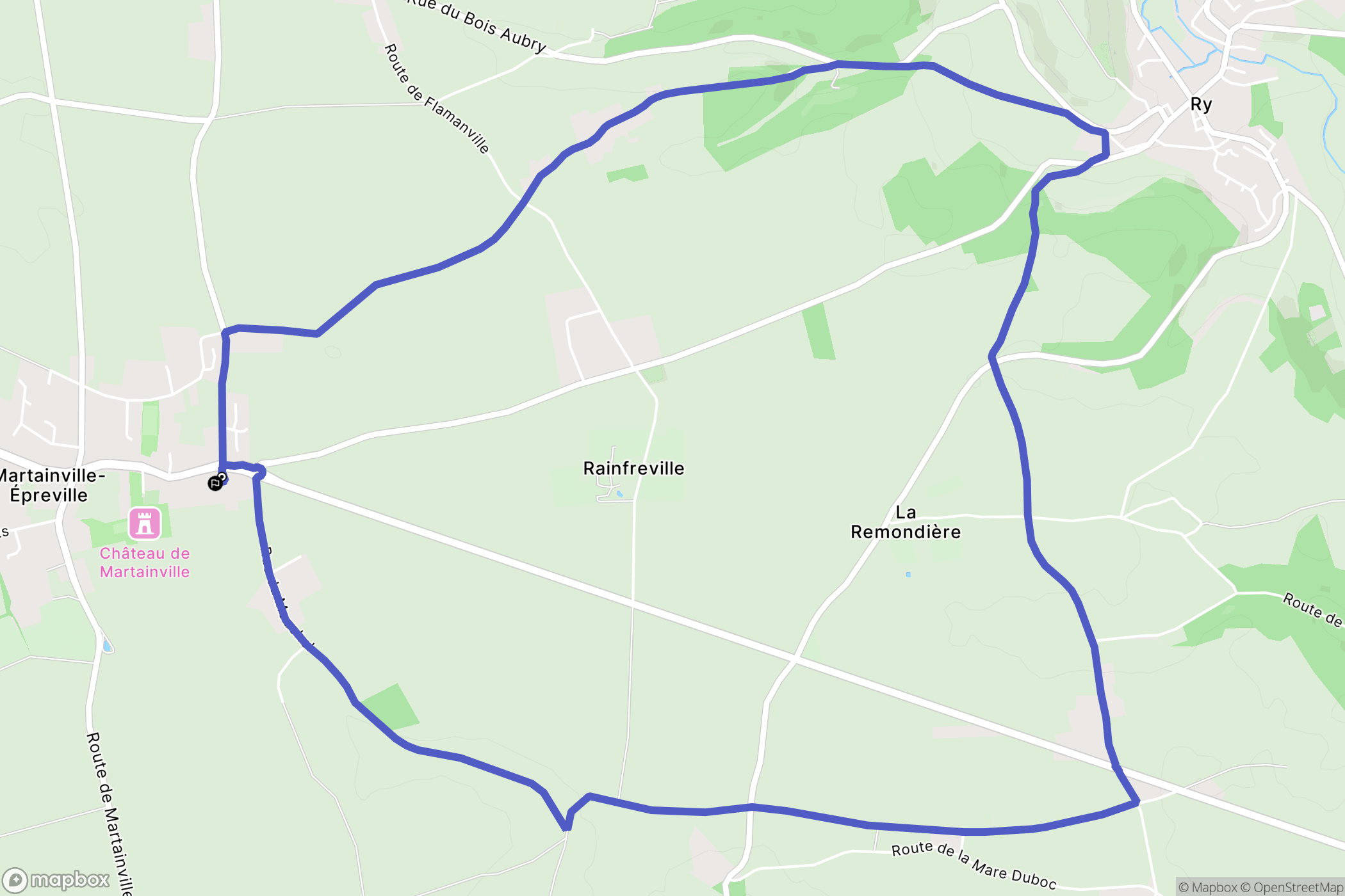 Martainville-Epreville : carte du parcours de randonnée - France