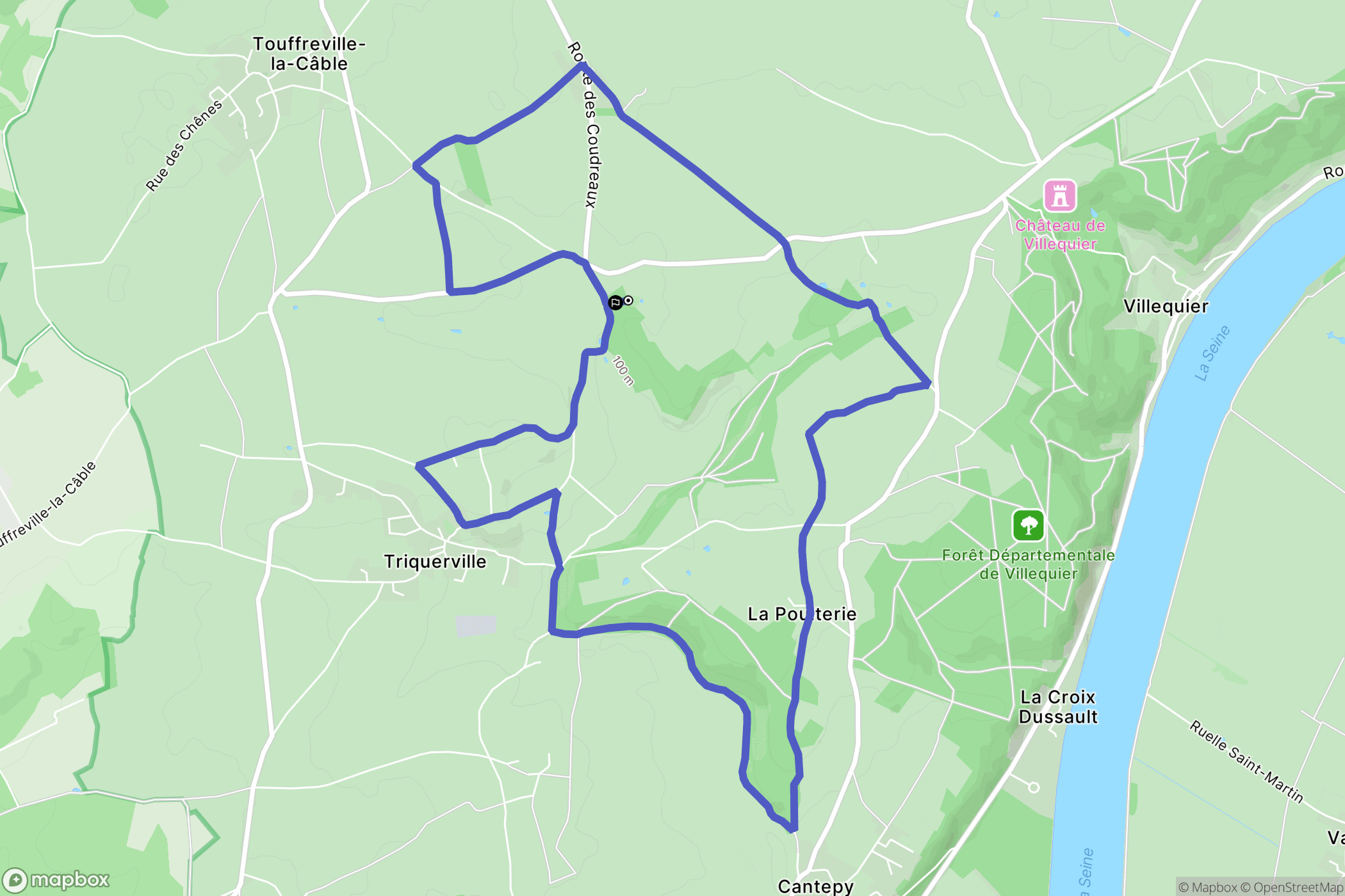 Bébec : carte du parcours de randonnée - France