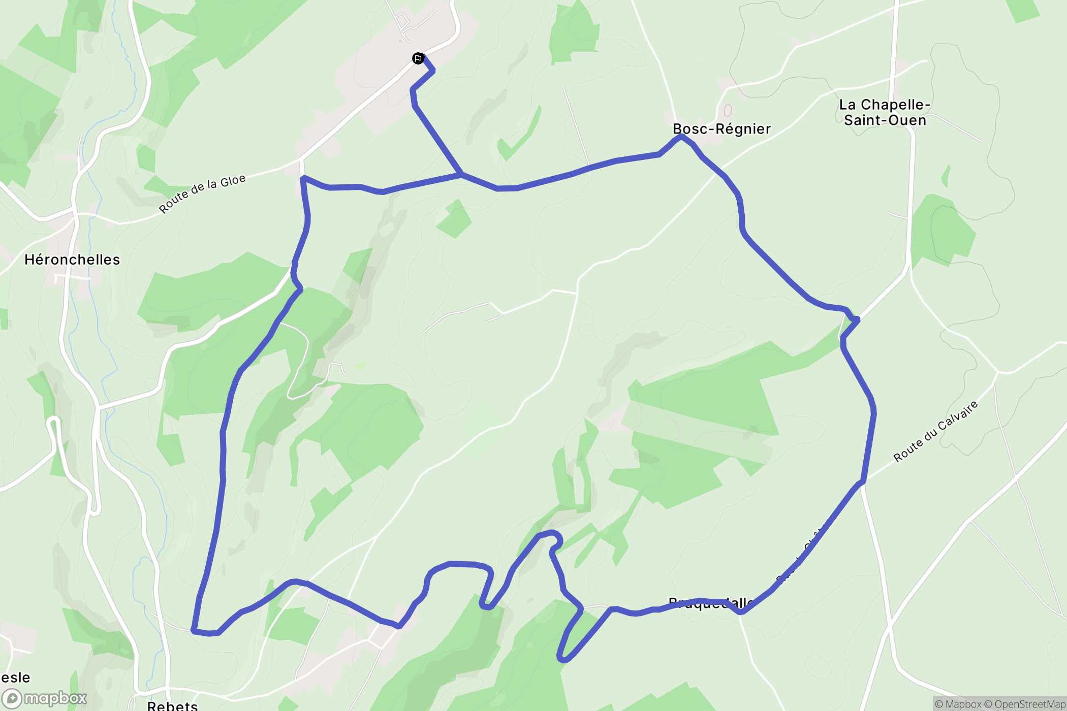 Bois-Guilbert : carte du parcours de randonnée - France