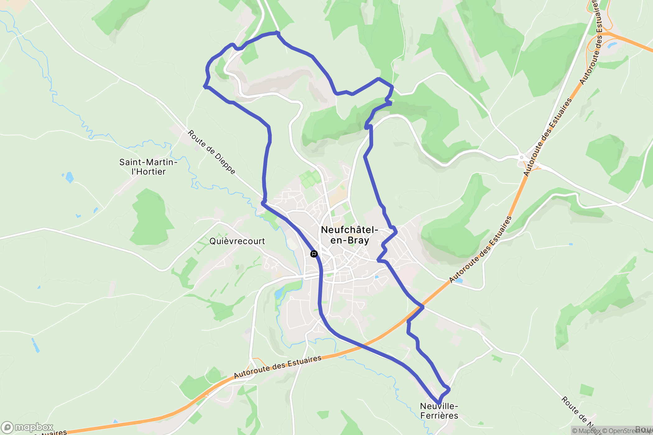 Neufchâtel-en-Bray : carte du parcours de randonnée - France
