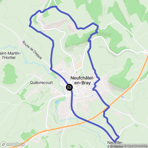 Neufchâtel-en-Bray : carte du parcours de randonnée - France