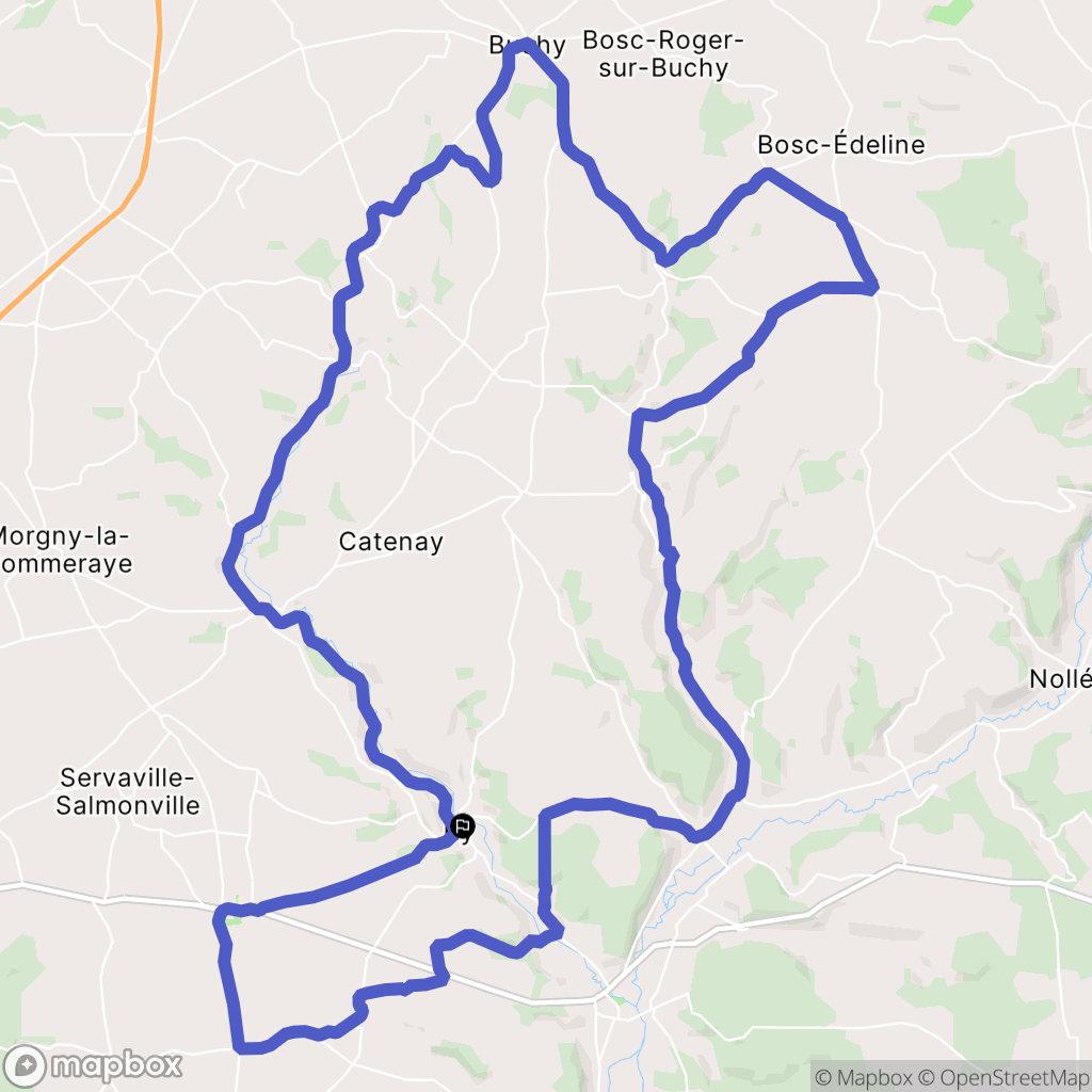 Ry : carte du parcours de randonnée - France