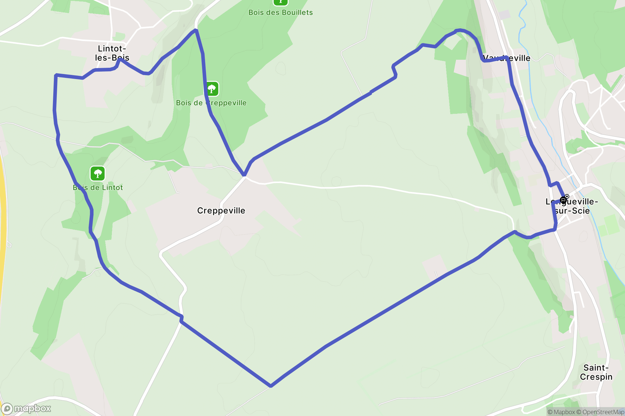 Longville-sur-Scie : carte du parcours de randonnée - France