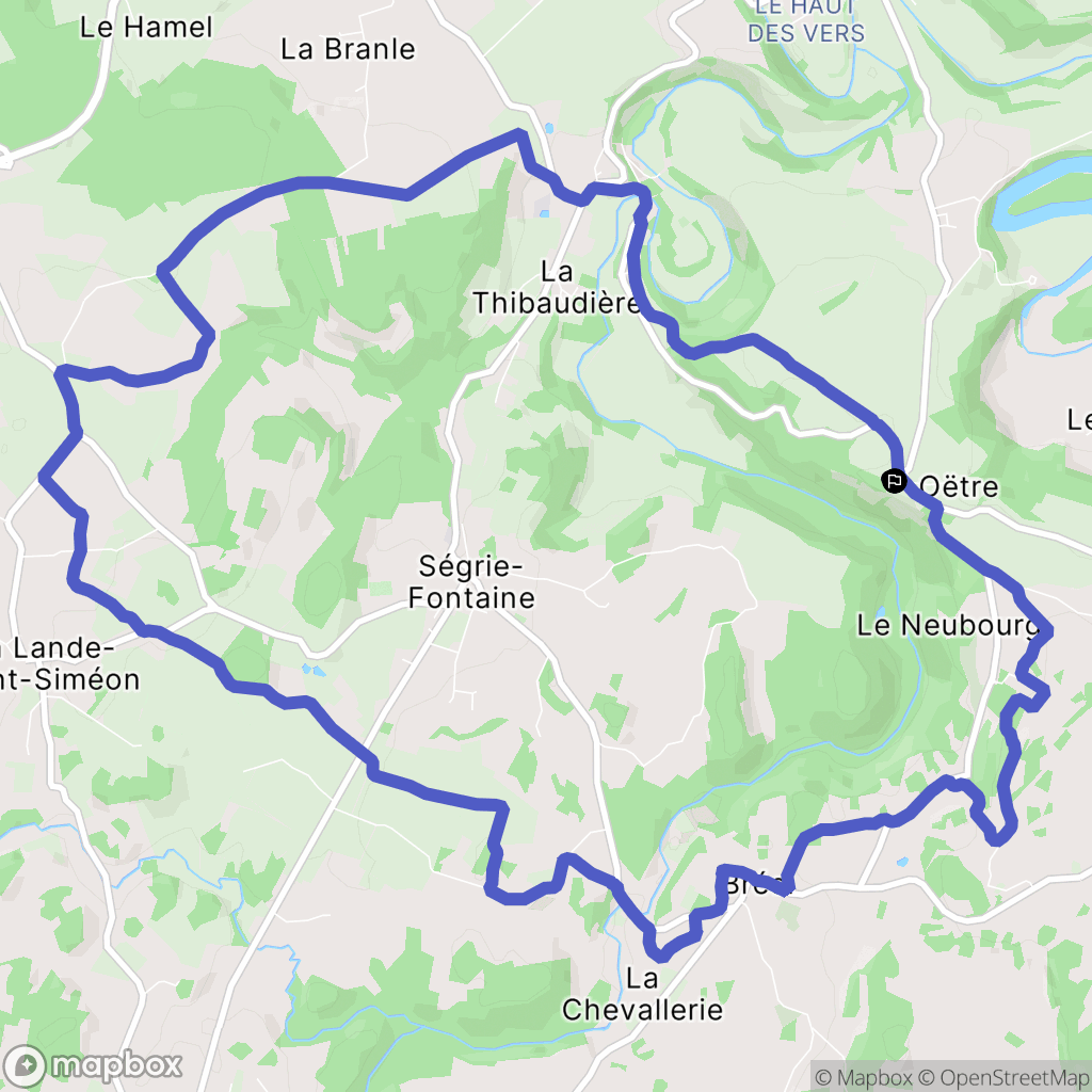 Saint-Philbert-sur-Orne : carte du parcours de randonnée - France