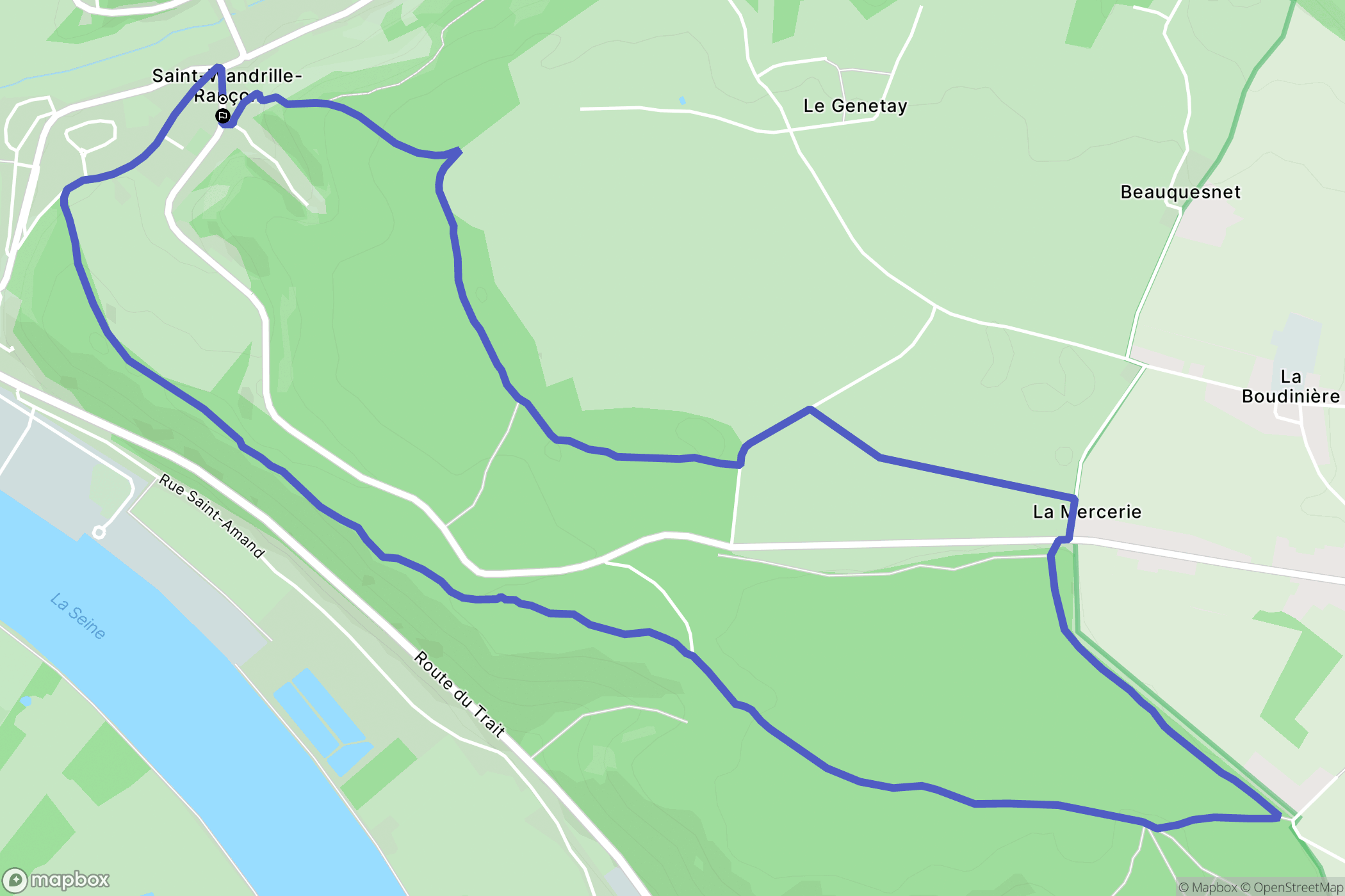 Saint-Wandrille-Rançon : carte du parcours de randonnée - France