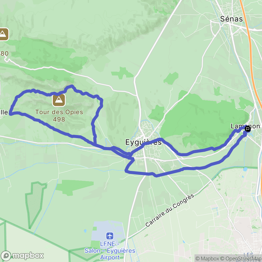 Lamanon : carte du parcours de randonnée - France