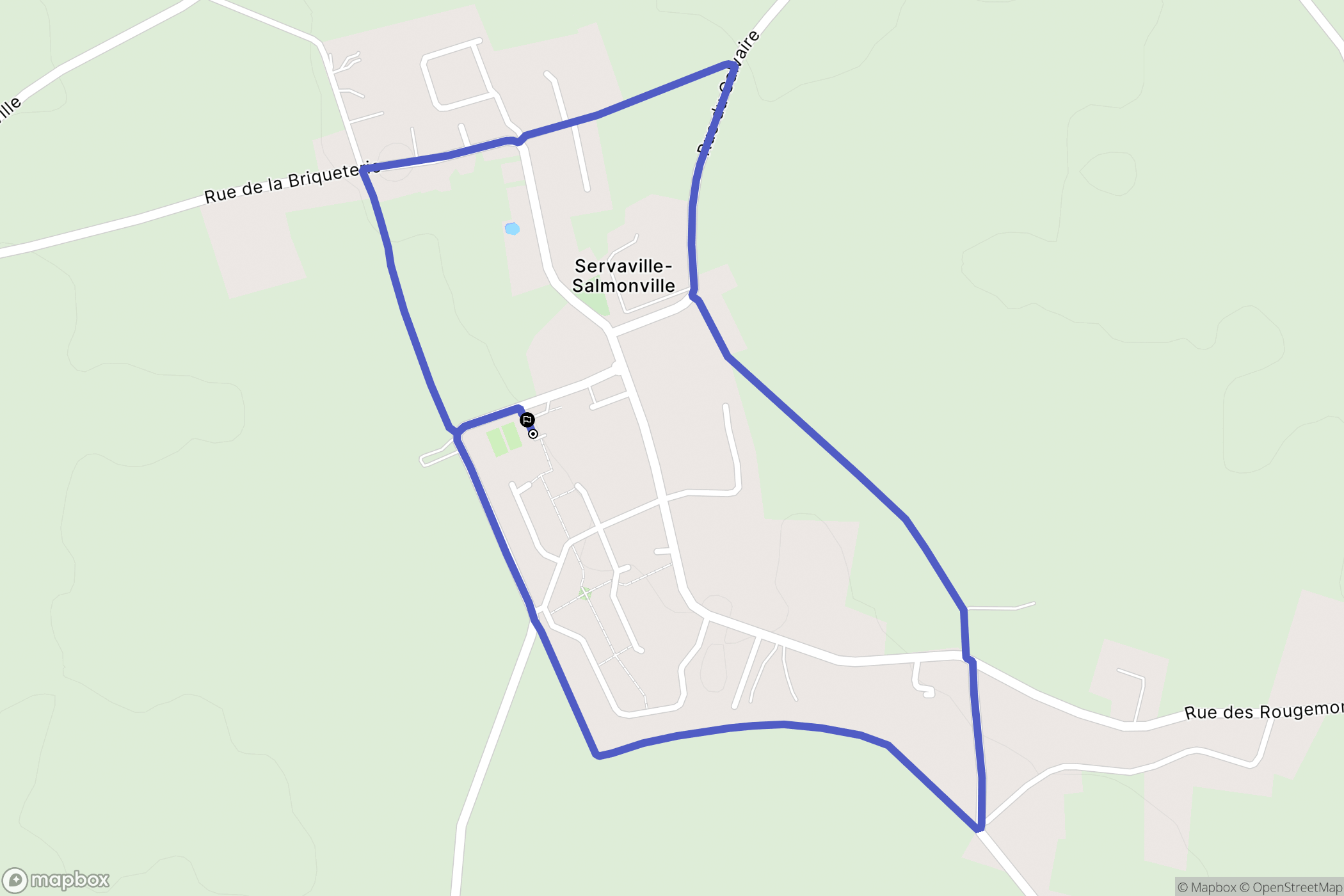 Servaville-Salmonville : carte du parcours de randonnée - France
