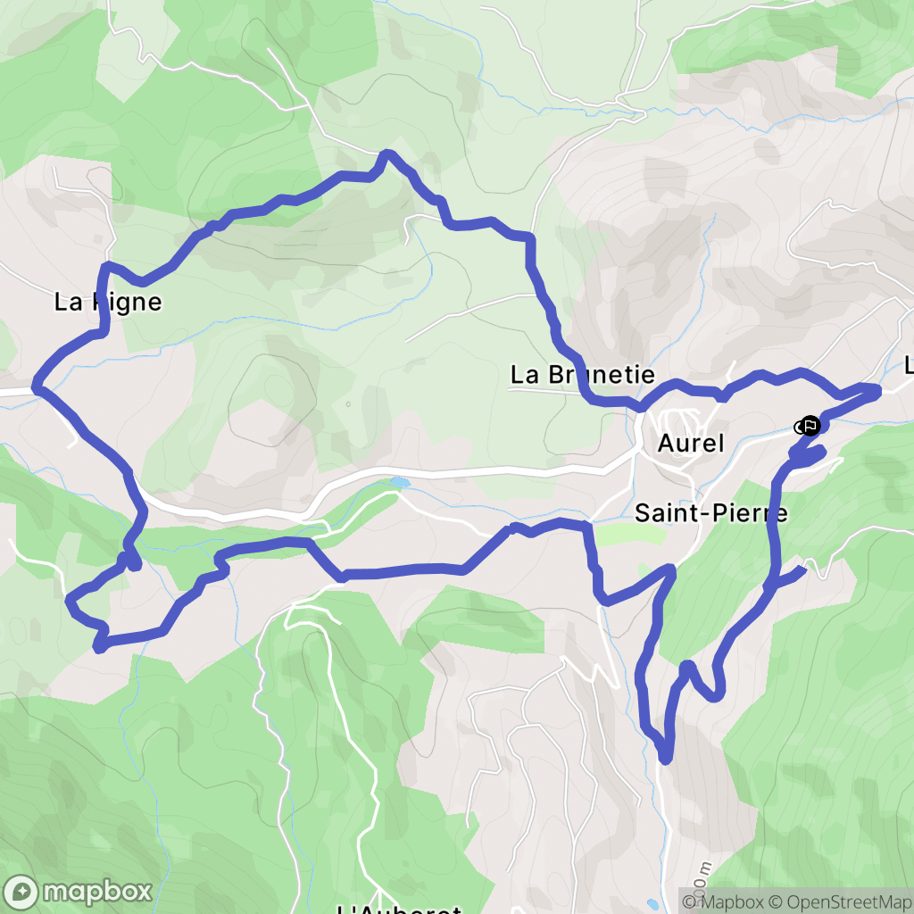 Aurel : carte du parcours de randonnée - France