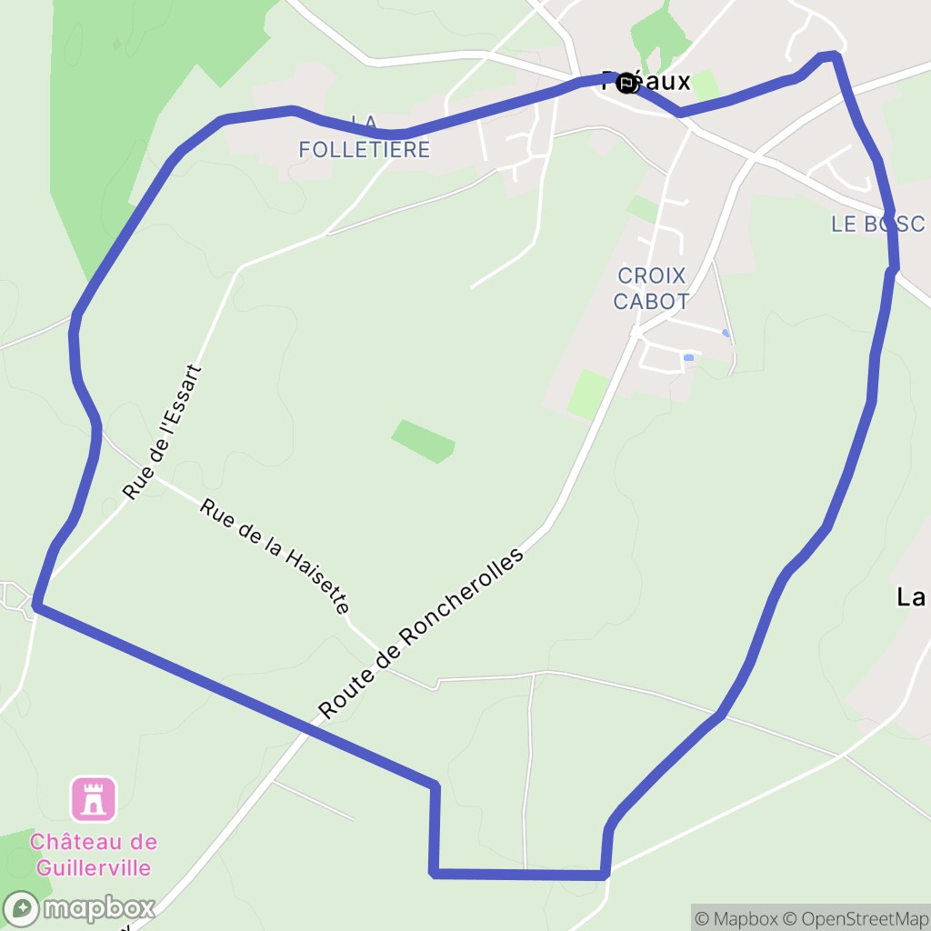Préaux : carte du parcours de randonnée - France