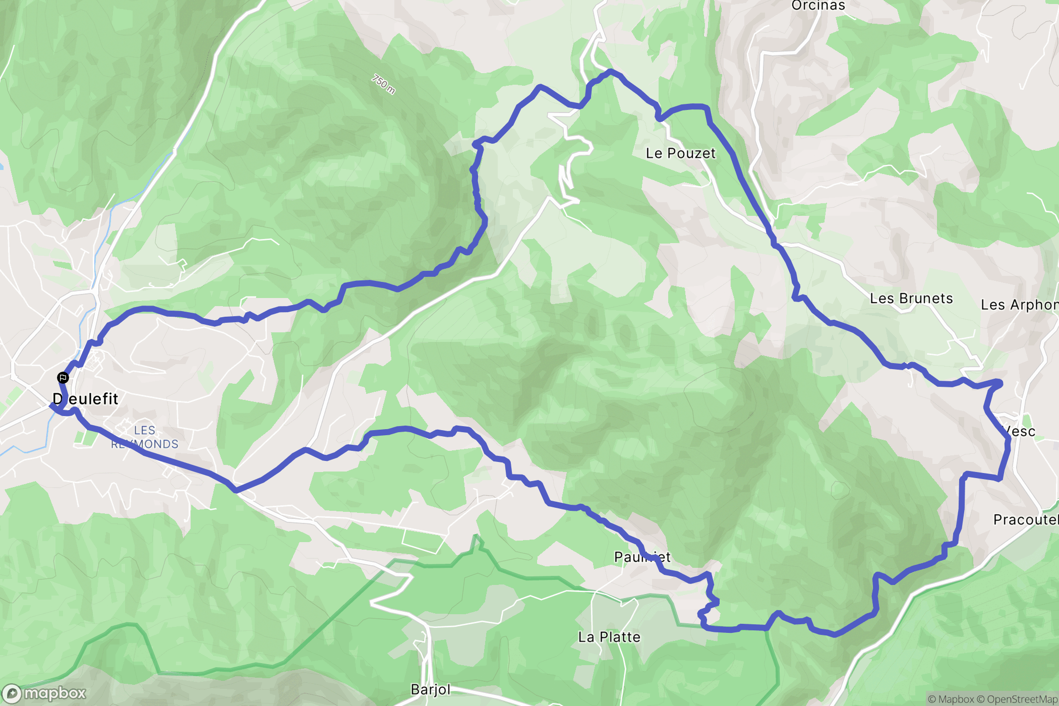 Dieulefit : carte du parcours de randonnée - France