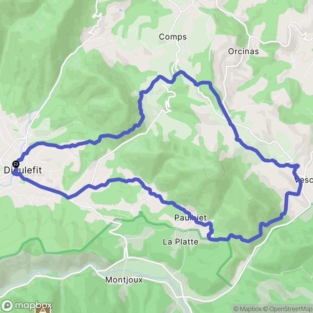 Dieulefit : carte du parcours de randonnée - France