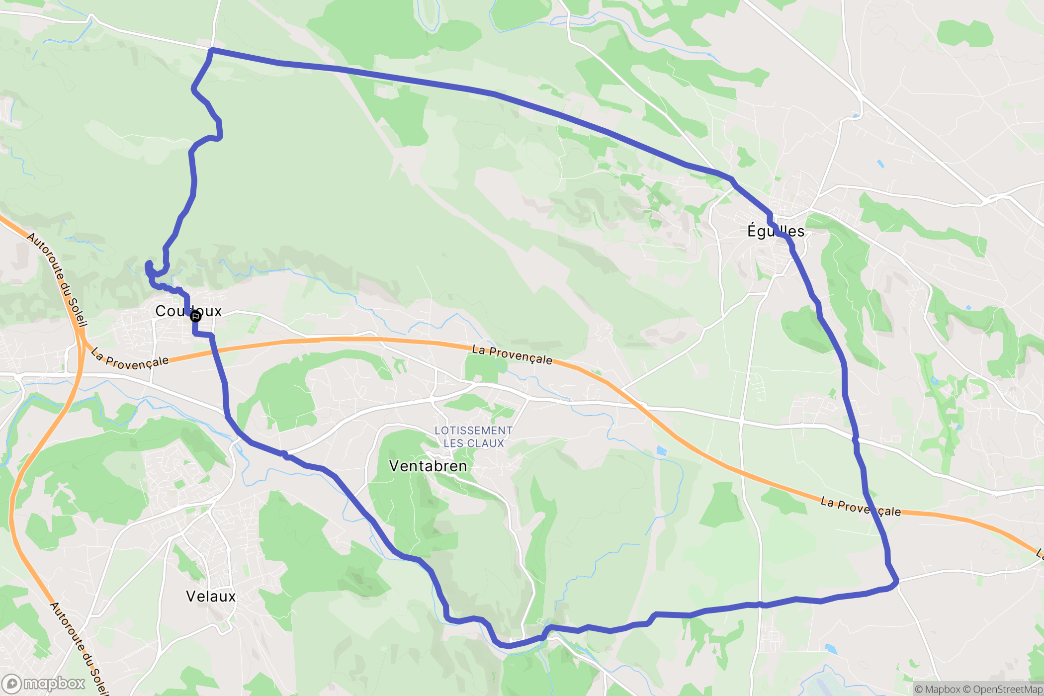 Coudoux : carte du parcours de randonnée - France