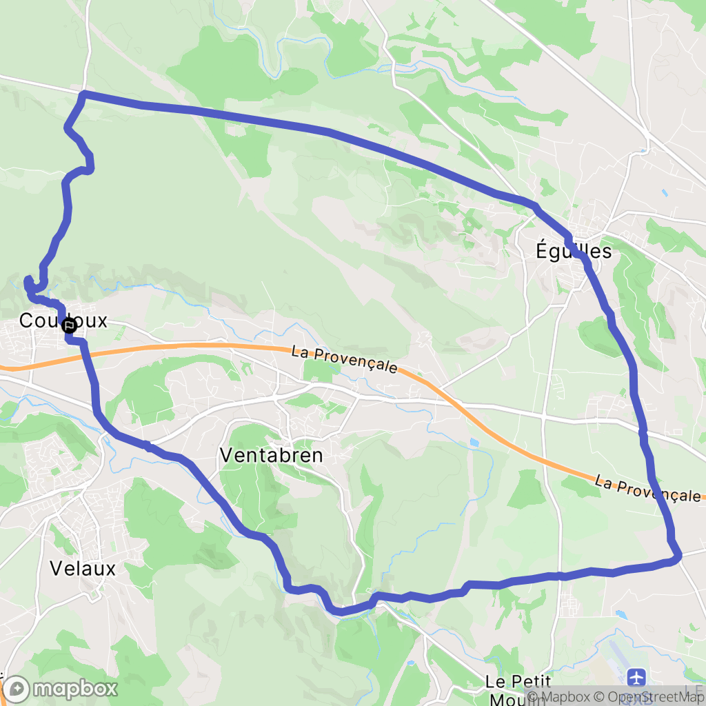 Coudoux : carte du parcours de randonnée - France