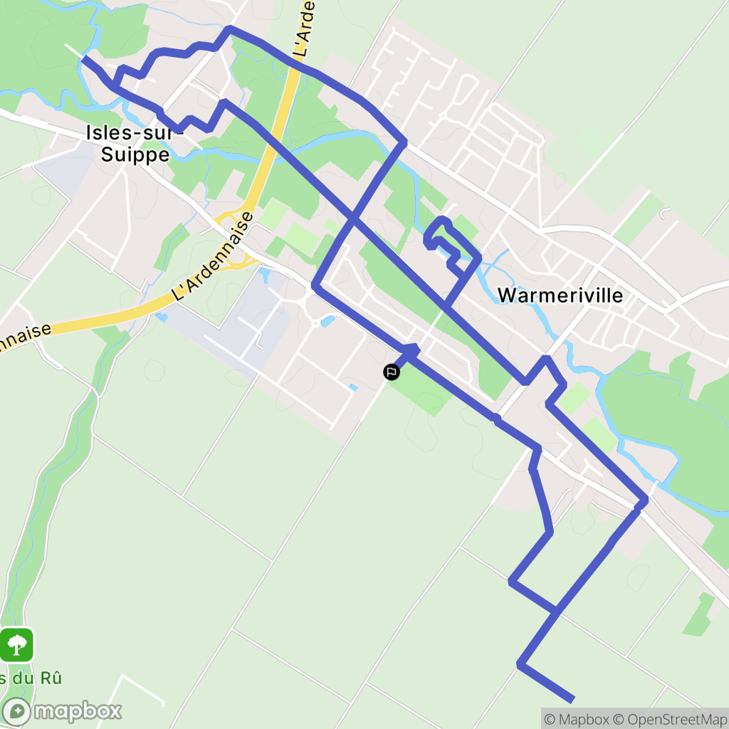Warmeriville : carte du parcours de randonnée - France