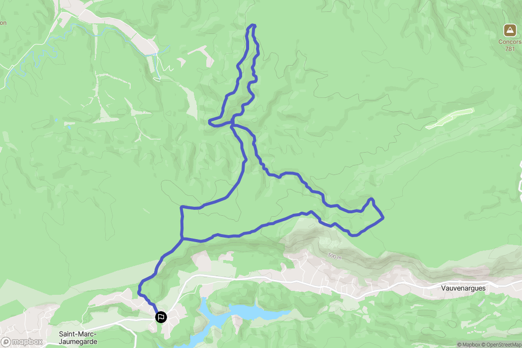 Saint-Marc-Jaumegarde : carte du parcours de randonnée - France