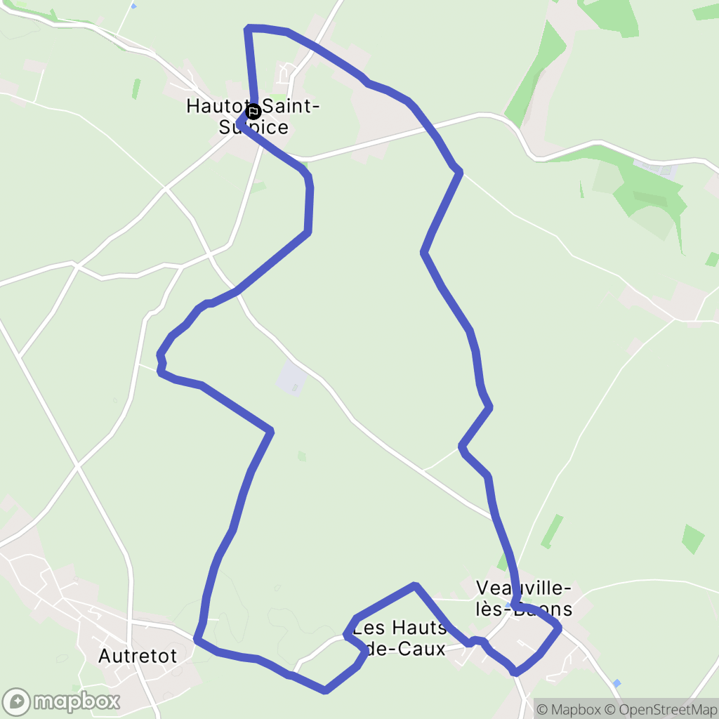 Hautot-Saint-Sulpice : carte du parcours de randonnée - France