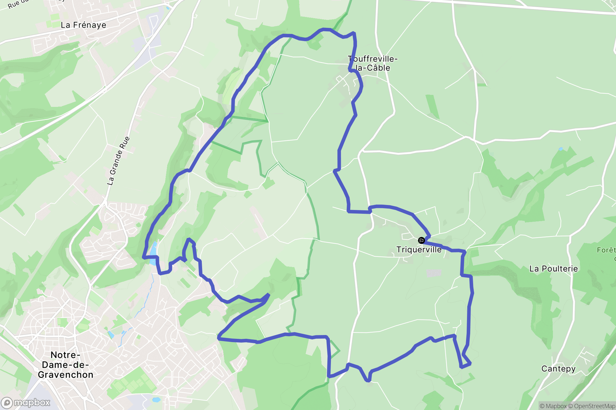 Port-Jérôme-sur-Seine : carte du parcours de randonnée - France