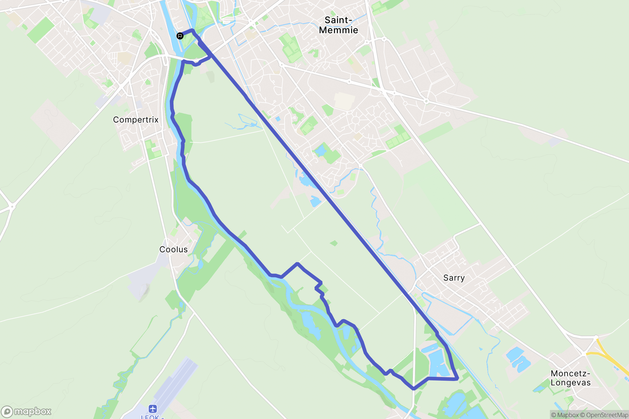 Châlons-en-Champagne : carte du parcours de randonnée - France