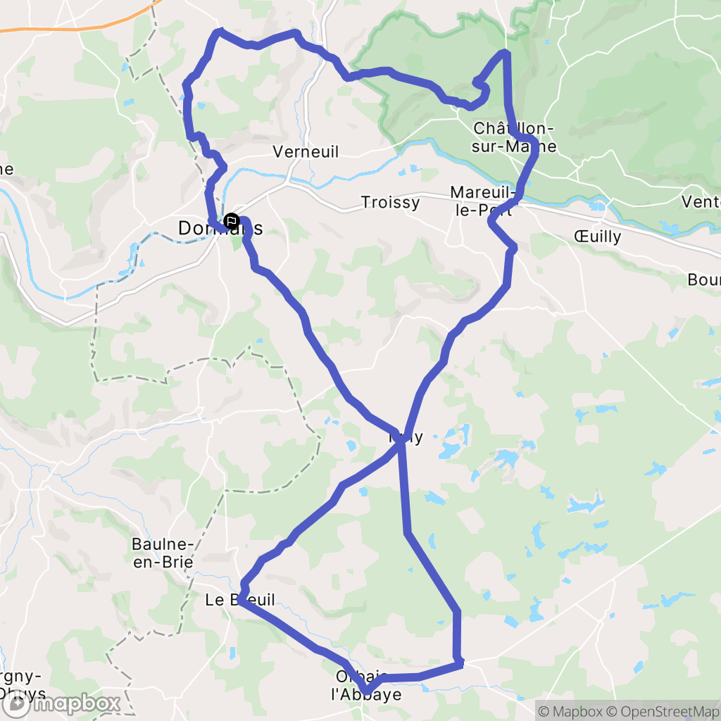 Dormans : carte du parcours de randonnée - France