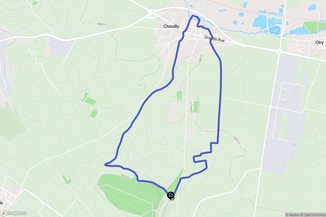 Chouilly : carte du parcours de randonnée - France
