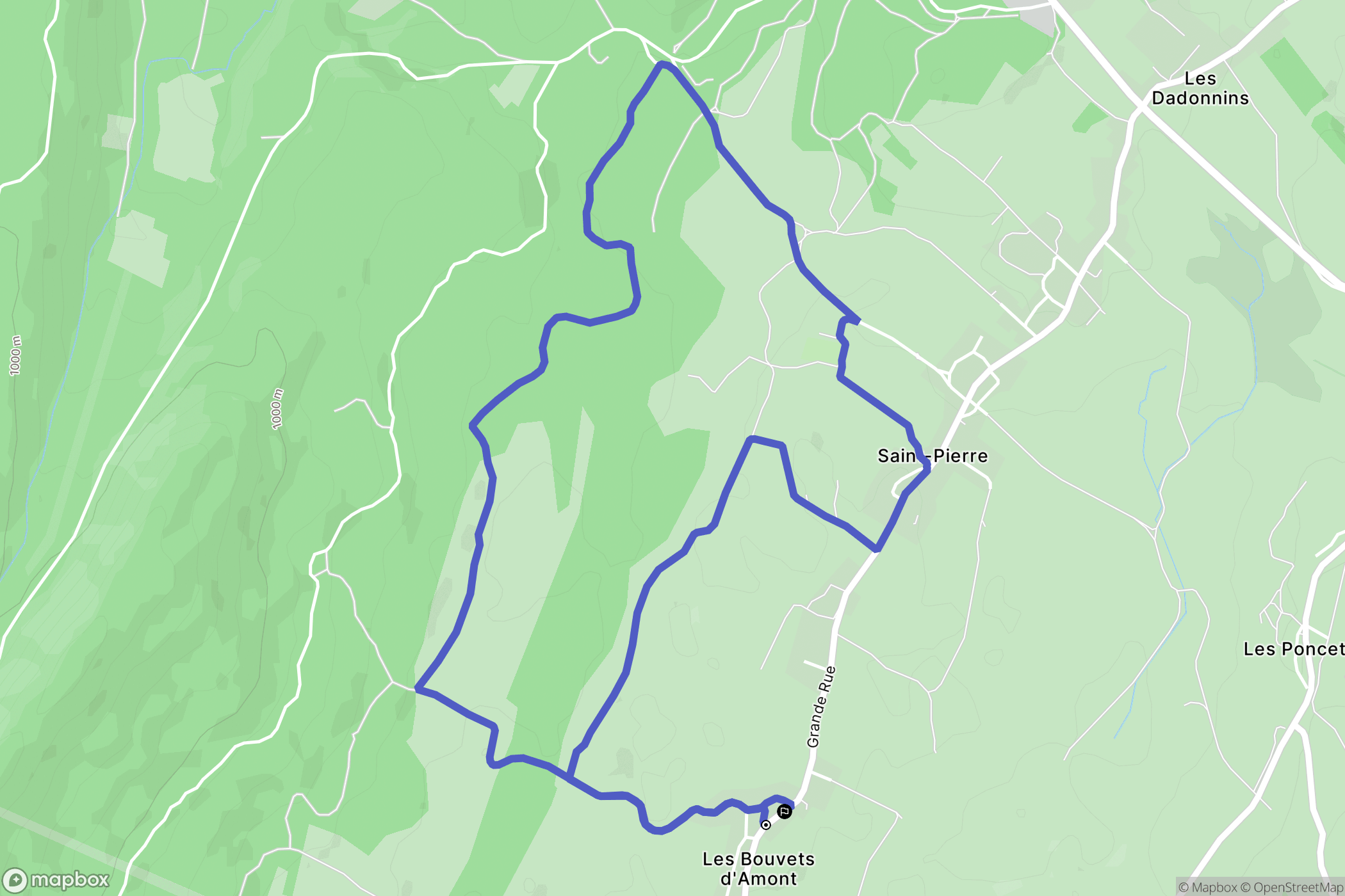 Saint-Pierre : carte du parcours de randonnée - France