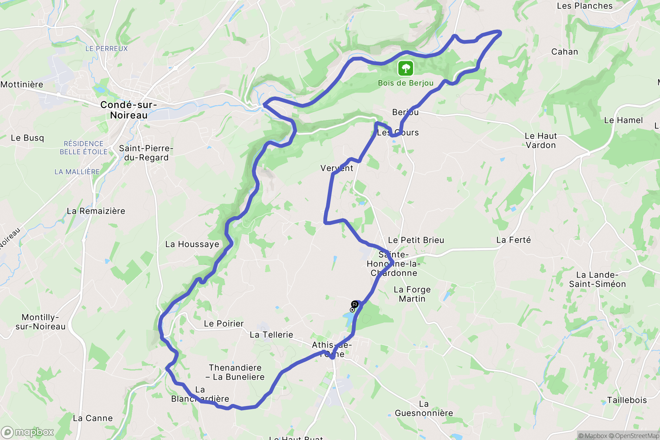 Athis de l'Orne : carte du parcours de randonnée - France