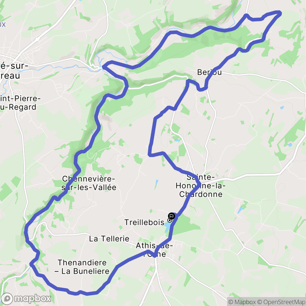 Athis de l'Orne : carte du parcours de randonnée - France