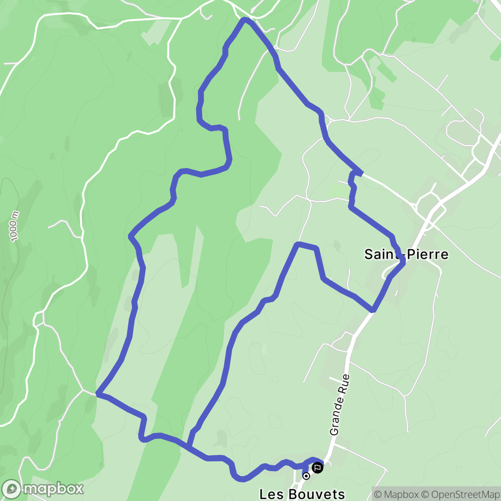Saint-Pierre : carte du parcours de randonnée - France
