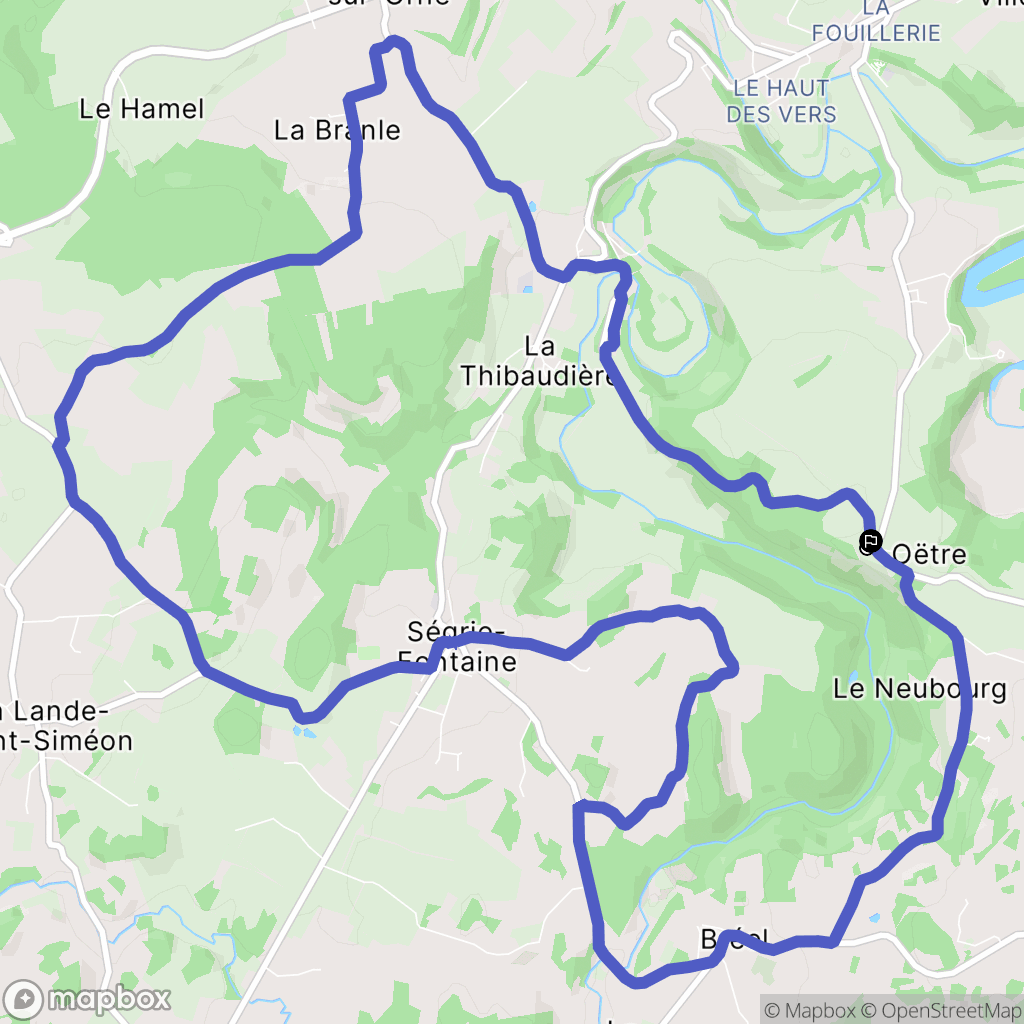 Saint-Philbert-sur-Orne : carte du parcours de randonnée - France