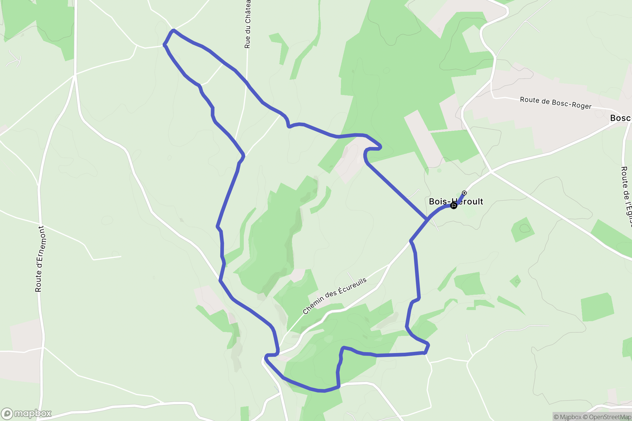 Bois-Héroult : carte du parcours de randonnée - France