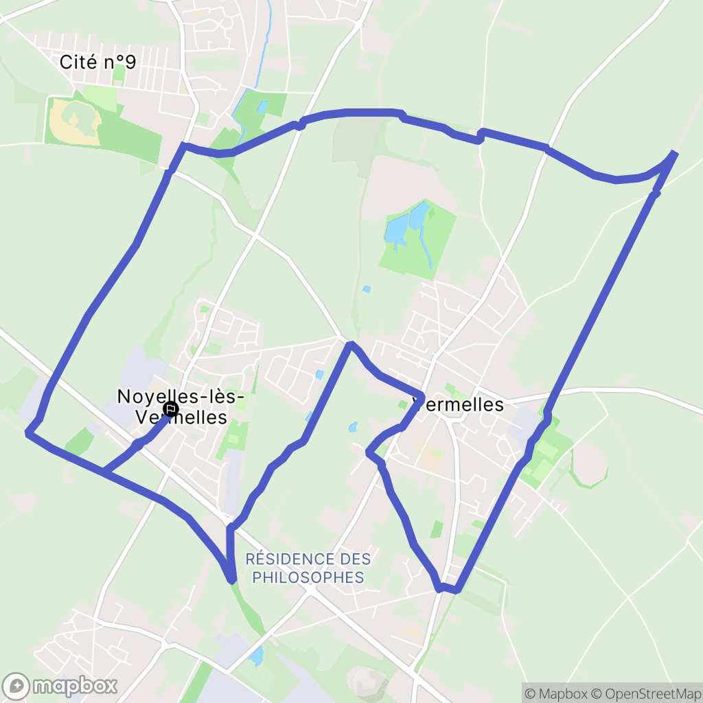 Noyelles-lès-Vermelles : carte du parcours de randonnée - France