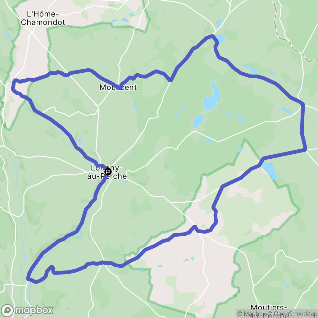 Longny-au-Perche : carte du parcours de randonnée - France