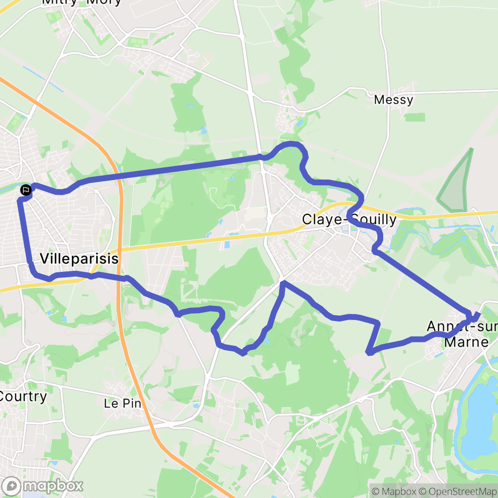 Villeparisis : carte du parcours de randonnée - France