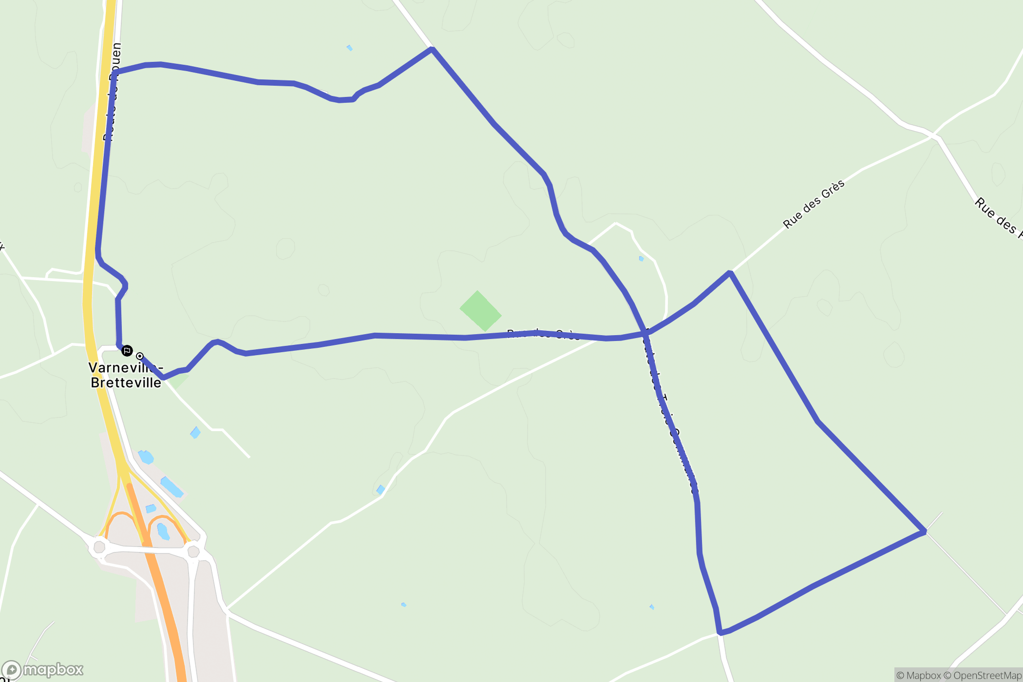 Varneville-Bretteville : carte du parcours de randonnée - France
