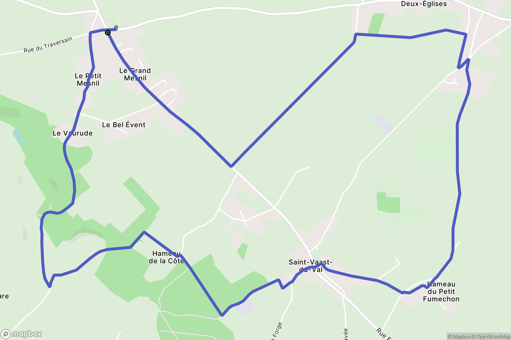 Belleville-en-Caux : carte du parcours de randonnée - France