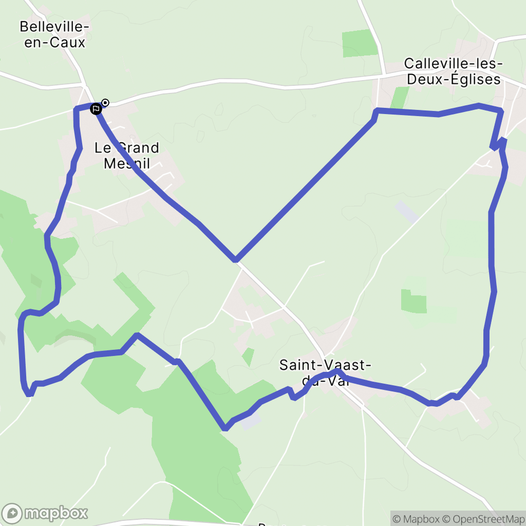 Belleville-en-Caux : carte du parcours de randonnée - France
